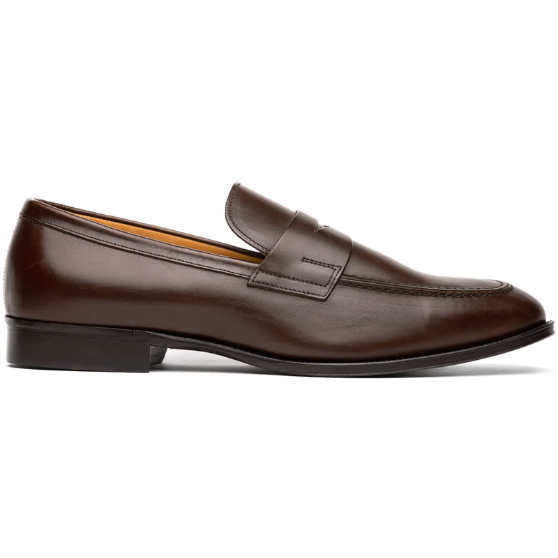 Zelli Roma Apron Toe Penny Loafers Nicotine