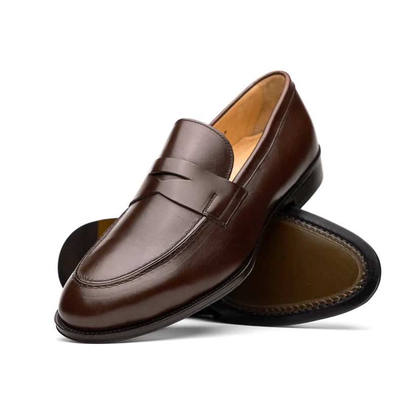 Zelli Roma Apron Toe Penny Loafers Nicotine (15-200-NIC)