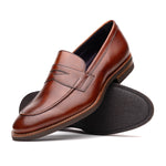 Zelli Roma Hand Burnished Penny Loafers Cognac (15-400-CGN)