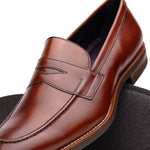 Zelli Roma Hand Burnished Penny Loafers Cognac (15-400-CGN)
