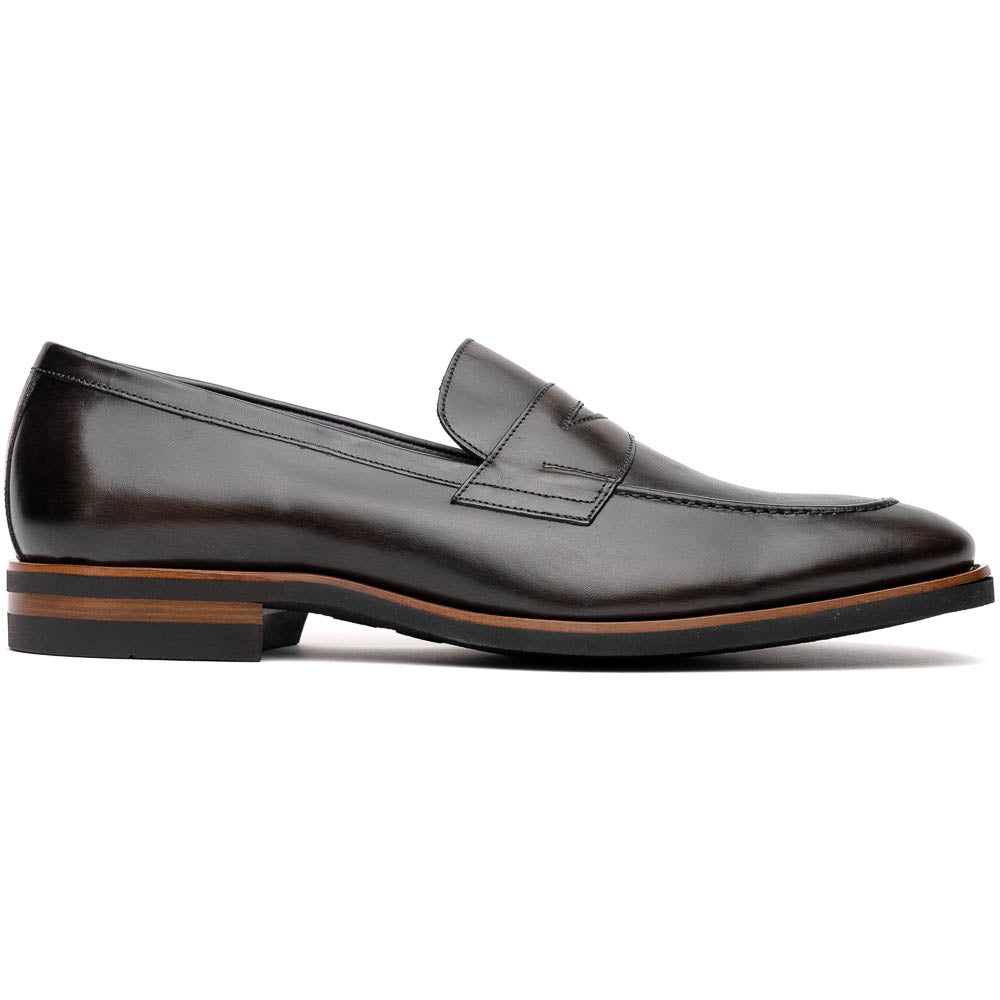 Zelli Roma Hand Burnished Penny Loafers Gray