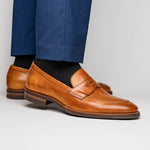 Zelli Roma Hand Burnished Penny Loafers Camel (15-400-CML)
