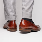 Zelli Roma Hand Burnished Penny Loafers Cognac (15-400-CGN)