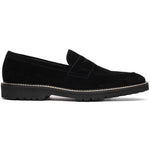 Zelli Roma Italian Suede Penny Loafers Black