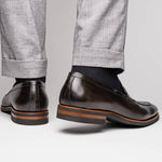 Zelli Roma Hand Burnished Penny Loafers Gray (15-400-GRY)