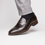 Zelli Roma Hand Burnished Penny Loafers Gray (15-400-GRY)