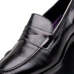 Zelli Roma Hand Burnished Penny Loafers Black (15-400-BLK)