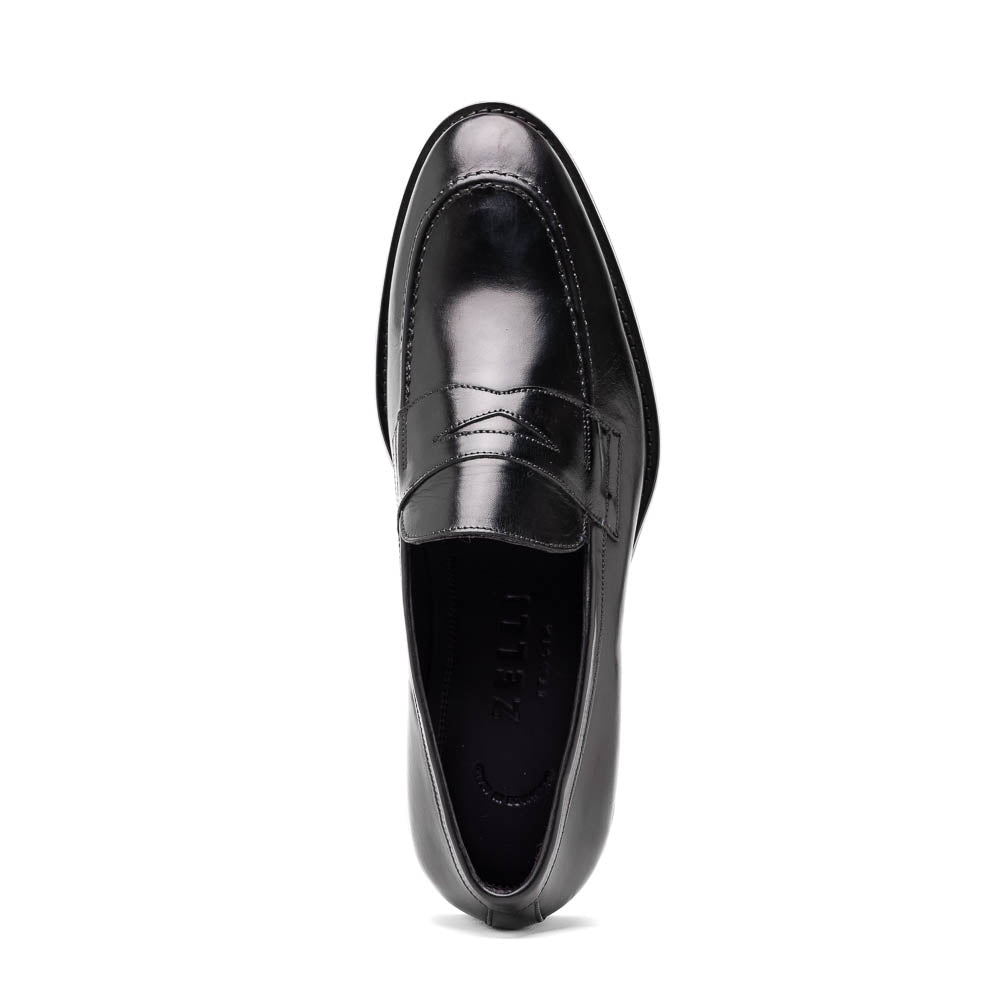 Zelli Roma Hand Burnished Penny Loafers Black (15-400-BLK)