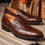 Zelli Roma Ostrich Quill Penny Loafers Brown (13-500-BRN)