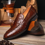 Zelli Roma Ostrich Quill Penny Loafers Brown (13-500-BRN)