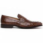 Zelli Roma Ostrich Quill Penny Loafers Brown
