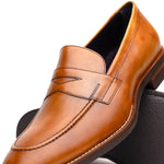 Zelli Roma Hand Burnished Penny Loafers Camel (15-400-CML)