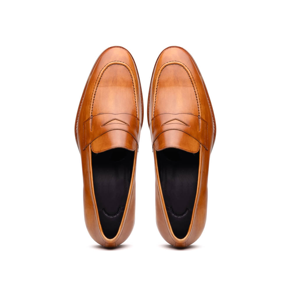 Zelli Roma Hand Burnished Penny Loafers Camel (15-400-CML)