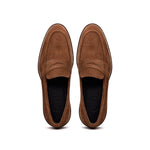 Zelli Roma Italian Suede Penny Loafers Tobacco (16-657-TOB)