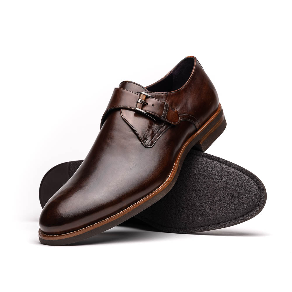 Zelli Roman Monk Strap Shoes Chestnut (55-506-CST)