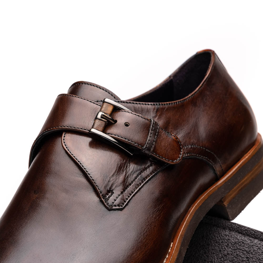 Zelli Roman Monk Strap Shoes Chestnut (55-506-CST)