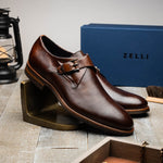Zelli Roman Monk Strap Shoes Chestnut (55-506-CST)