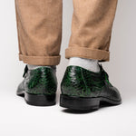 Marco Di Milano Rovigo Caiman Crocodile Monk Strap Green