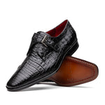 Marco Di Milano Rovigo Caiman Crocodile Monk Strap Black