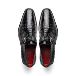 Marco Di Milano Rovigo Caiman Crocodile Monk Strap Black