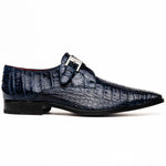 Marco Di Milano Rovigo Caiman Crocodile Monk Strap Blue