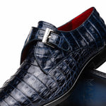 Marco Di Milano Rovigo Caiman Crocodile Monk Strap Navy Blue