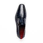 Marco Di Milano Rovigo Caiman Crocodile Monk Strap Navy Blue