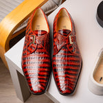 Marco Di Milano Rovigo Caiman Crocodile Monk Strap Cognac