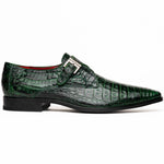 Marco Di Milano Rovigo Caiman Crocodile Monk Strap Green