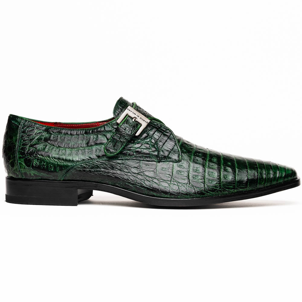 Marco Di Milano Rovigo Caiman Crocodile Monk Strap Green