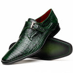 Marco Di Milano Rovigo Caiman Crocodile Monk Strap Green