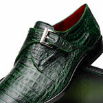 Marco Di Milano Rovigo Caiman Crocodile Monk Strap Green