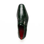 Marco Di Milano Rovigo Caiman Crocodile Monk Strap Green