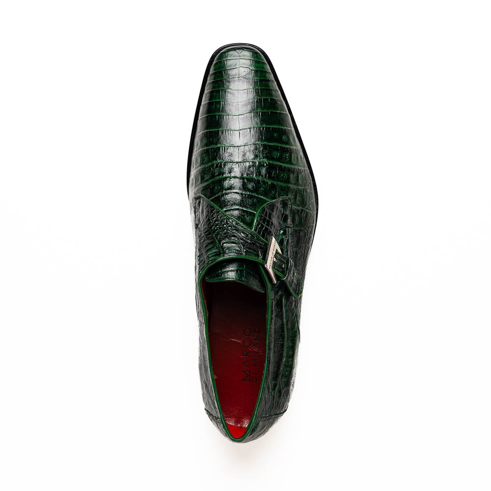 Marco Di Milano Rovigo Caiman Crocodile Monk Strap Green