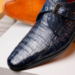 Marco Di Milano Rovigo Caiman Crocodile Monk Strap Navy