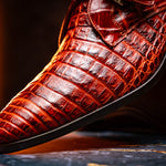 Marco Di Milano Rovigo Caiman Crocodile Monk Strap Rustic Cognac