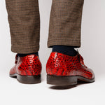 Marco Di Milano Rovigo Caiman Crocodile Monk Strap Rustic Cognac