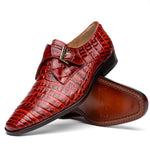 Marco Di Milano Rovigo Caiman Crocodile Monk Strap Rustic Cognac