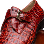 Marco Di Milano Rovigo Caiman Crocodile Monk Strap Rustic Cognac