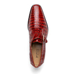 Marco Di Milano Rovigo Caiman Crocodile Monk Strap Rustic Cognac
