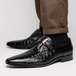 Marco Di Milano Rovigo Caiman Crocodile Monk Strap Black