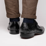 Marco Di Milano Rovigo Caiman Crocodile Monk Strap Black