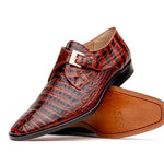 Marco Di Milano Rovigo Caiman Crocodile Monk Strap Cognac