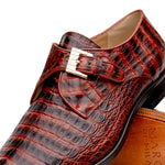 Marco Di Milano Rovigo Caiman Crocodile Monk Strap Cognac
