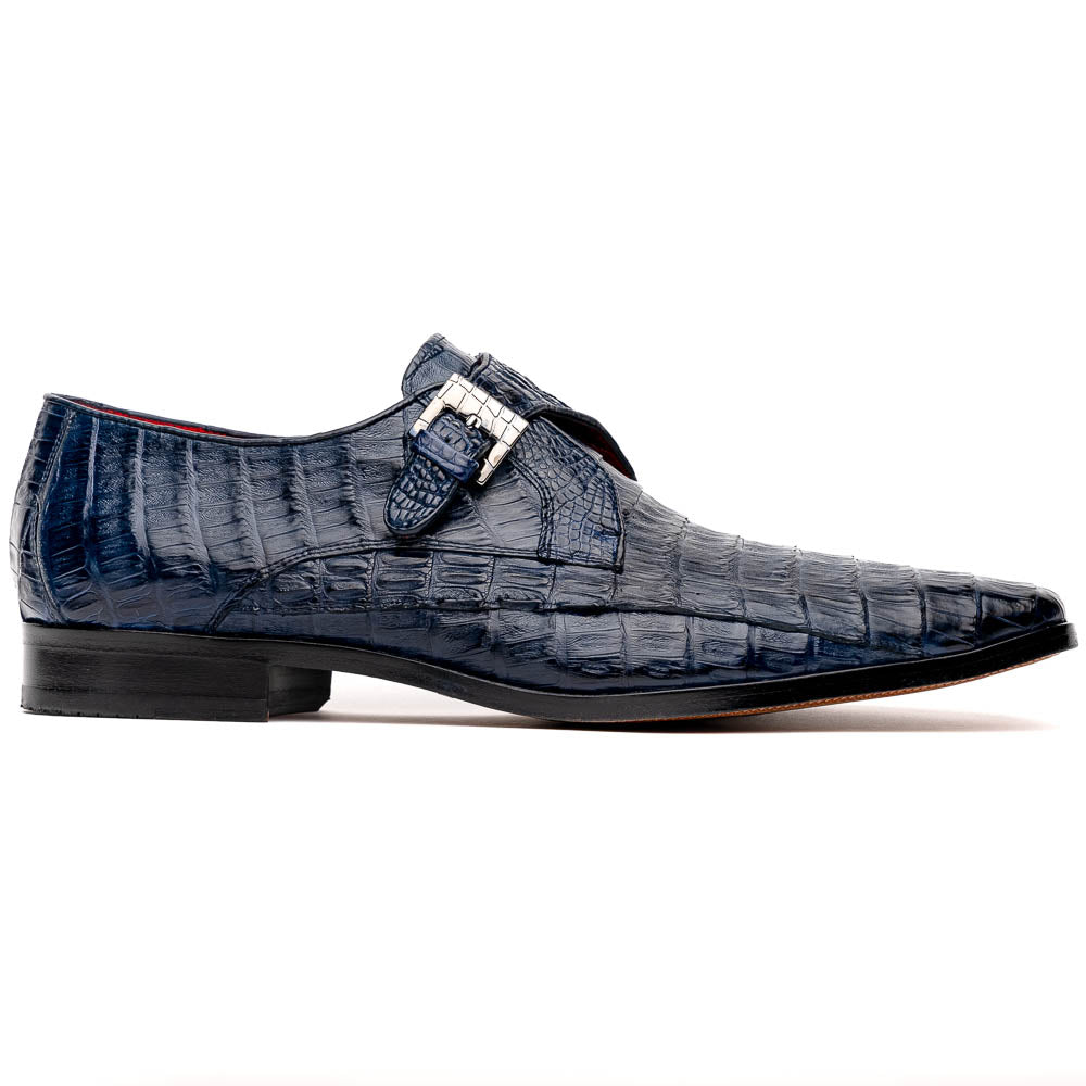 Marco Di Milano Rovigo Caiman Crocodile Monk Strap Navy