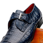 Marco Di Milano Rovigo Caiman Crocodile Monk Strap Navy