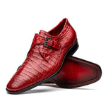 Marco Di Milano Rovigo Caiman Crocodile Monk Strap Red