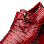 Marco Di Milano Rovigo Caiman Crocodile Monk Strap Red