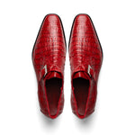 Marco Di Milano Rovigo Caiman Crocodile Monk Strap Red