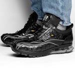 Belvedere Rexy Hornback Crocodile and Calfskin Sneakers Black
